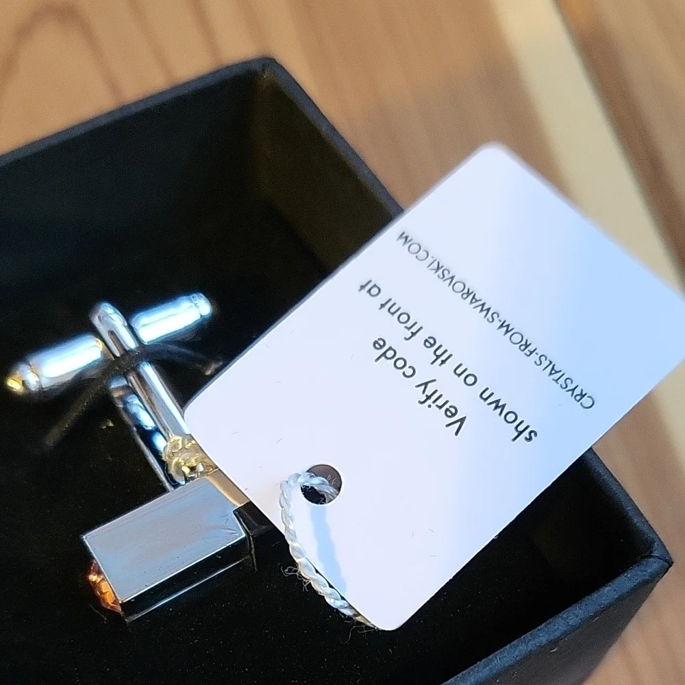 Swarovski Silver and Pink Airplane Cuff Links